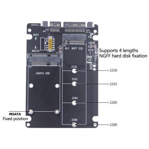 Adaptor M2 NGFF SATA SSD MSATA SSD la SATA carcasa - imagine 2