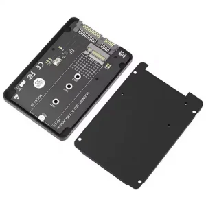 Adaptor SSD M.2 la SATA III 6Gbps SSD 2.5 inch M2 B-Key SSD carcasa aluminiu negru - imagine 1