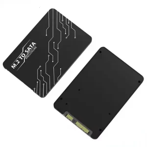 Adaptor SSD M.2 la SATA III 6Gbps SSD 2.5 inch M2 B-Key SSD carcasa aluminiu negru - imagine 3