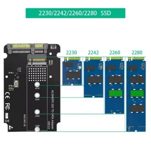 Adaptor SSD M.2 la SATA III 6Gbps SSD 2.5 inch M2 B-Key SSD carcasa aluminiu negru - imagine 6