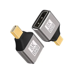 Adaptor Mini DisplayPort la Display Port DP 8K 60Hz DP 2.1 Bi-directional conector aurit - imagine 1
