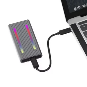 Adaptor M.2 NVME/SATA extern la USB/USB Type C 3.1 Gen 2 RGB Aluminiu Dual Protocol - imagine 1