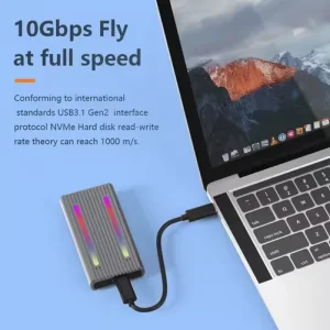 Adaptor M.2 NVME/SATA extern la USB/USB Type C 3.1 Gen 2 RGB Aluminiu Dual Protocol - imagine 2