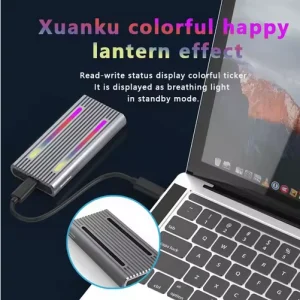 Adaptor M.2 NVME/SATA extern la USB/USB Type C 3.1 Gen 2 RGB Aluminiu Dual Protocol - imagine 5