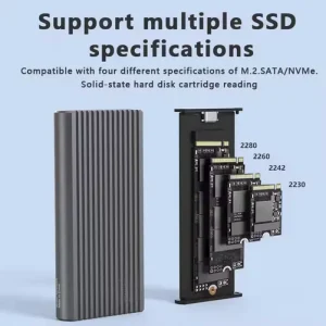 Adaptor M.2 NVME/SATA extern la USB/USB Type C 3.1 Gen 2 RGB Aluminiu Dual Protocol - imagine 6