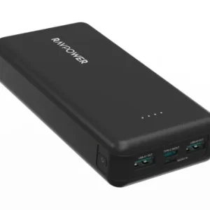 Power Bank 20000mAh 15W 2x USB-A 1x USB-C Neagra baterie externa - imagine 2