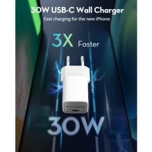 Incarcator Priza 30W 3A 1 x USB-C Alb GaN chip - imagine 5