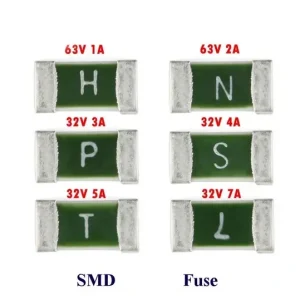 Set 54 buc FUSE SMD 1206 1A 2A 3A 4A 5A 7A 63V 32V siguranta - imagine 1