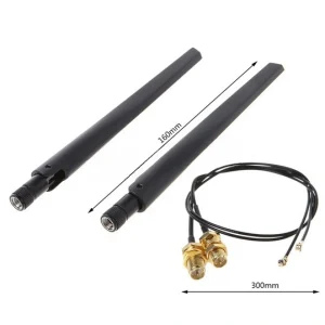 Set antene WIFI 2x6dBi 2.4/5G Dual Band MHF1 MHF2 U.fl RP-SMA IPEX