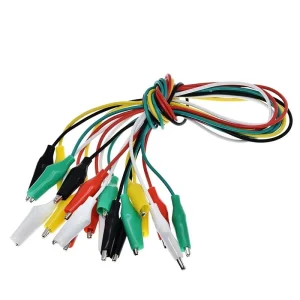 Set 10 buc cabluri aligator clip 50cm lungime crocodil DIY diverse culori - imagine 6