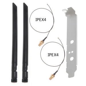 Set antene WIFI PC MHF4 IPEX 2.4/5Ghz dual band cablu 20cm - imagine 1