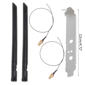 Set antene WIFI PC MHF4 IPEX 2.4/5Ghz dual band cablu 20cm - imagine 6