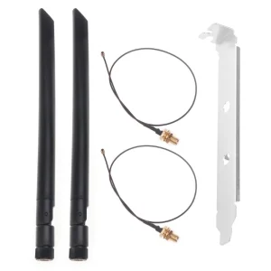 Set antene WIFI PC MHF1-2 IPEX1 2.4/5Ghz dual band cablu 20cm - imagine 6