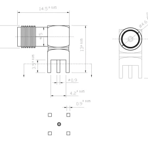 Conector SMA Mama SMA-KWE PCB adaptor conector 90 grade - imagine 6