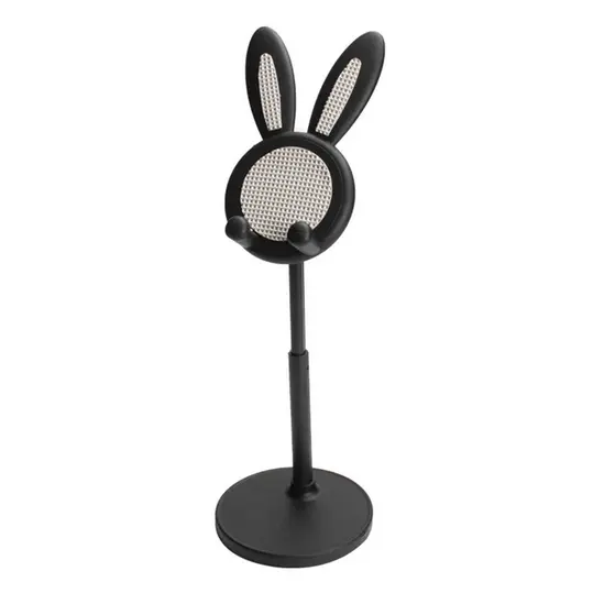 Suport telefon mobil adjustabil iepure 10-19 cm negru