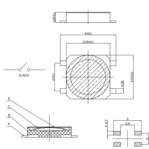 Buton Switch SMD 3x3x0.8 tactile push micro switch 4pin - imagine 3