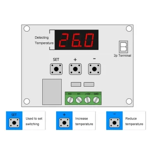 Termostat incalzire racire temperatura 12V DC termometru W1209 led albastru - imagine 3