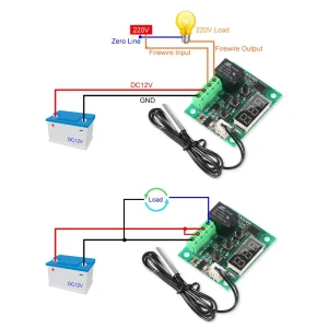 Termostat incalzire racire temperatura 12V DC termometru W1209 led albastru - imagine 4