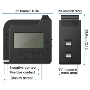 Tester universal baterii AA AAA 1.5V 3V 9V 18650 21700 14500 nu necesita baterii - imagine 2