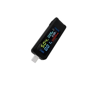 Tester USB Type C Ampermetru Voltmetru display color intrare/iesire type c