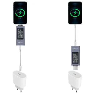 Tester USB 11 in 1 type C 4-30V 12A dublu sens ampermetru voltmetru digital - imagine 7