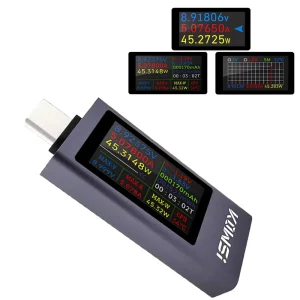Tester USB Type C 17 in 1 Color DC Digital Voltmeter Ampermetru Current Voltage Meter