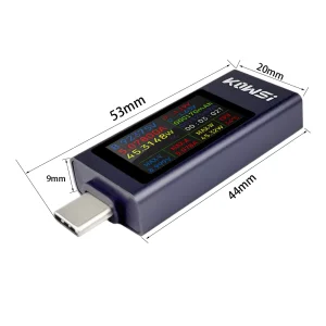 Tester USB Type C 17 in 1 Color DC Digital Voltmeter Ampermetru Current Voltage Meter - imagine 2