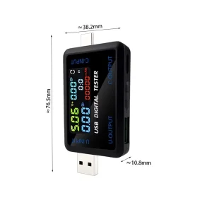 Tester USB si Type C digital Powermetru Ampmetru Voltvetru Wattmetru 4.5V-36V 5-8A - imagine 3
