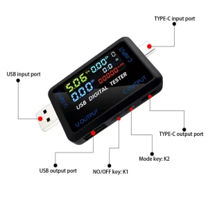 Tester USB si Type C digital Powermetru Ampmetru Voltvetru Wattmetru 4.5V-36V 5-8A - imagine 2