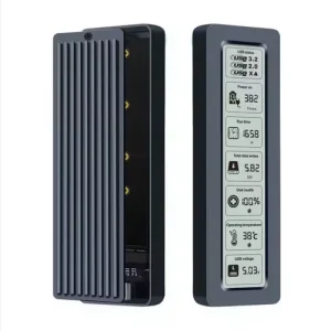 Adaptor SSD M.2 NVME la USB cablu si Type C display LCD cu informatii sentinel carcasa aluminiu - imagine 5