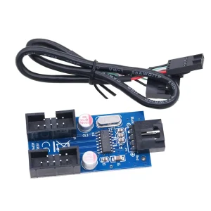 Adaptor 9Pin USB spliter la 2 USB HUB conector PC placa baza - imagine 1