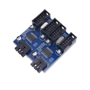 Adaptor 9Pin USB spliter la 4 USB HUB conector PC placa baza - imagine 2