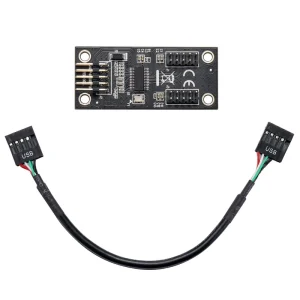 Adaptor spliter PC USB 9 PIN la doua USB 2.0 9 pin usb hub extensie - imagine 4