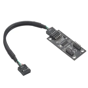 Adaptor spliter PC USB 9 PIN la doua USB 2.0 9 pin usb hub cablu 60cm - imagine 3