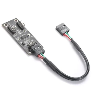 Adaptor spliter PC USB 9 PIN la doua USB 2.0 9 pin usb hub cablu 60cm - imagine 1