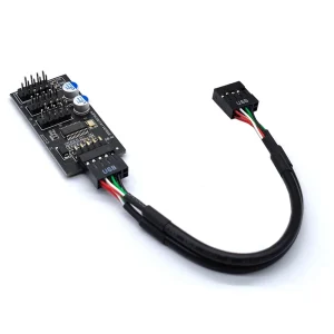 Adaptor spliter USB PC la 3 USB 2.0 mufa 9pin cablu 60cm - imagine 5