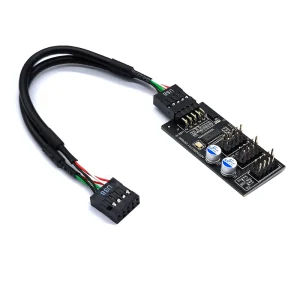 Adaptor spliter USB PC la 3 USB 2.0 mufa 9pin cablu 60cm - imagine 3