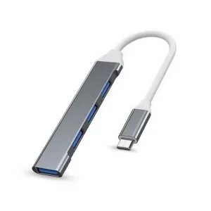 HUB USB 4 PORTURI 3.0 SI 2.0 CONECTOR TYPE C Gri