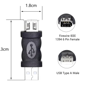 Adaptor USB tata la Firewire IEEE 1394 6pin mama - imagine 4