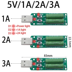 USB Loader Tester rezistenta dummy descarcare 1A 2A 3A - imagine 2