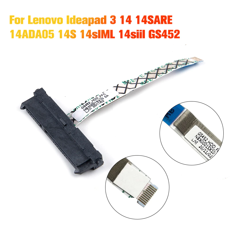 Conector Adaptor HDD Lenovo Ideapad 3 14 14SARE 14S 14sIML 14siil GS452 2020 P/N: 5C10S30041 NBX0001SX00