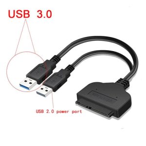 Adaptor hdd ssd 2.5 inch sata3 la USB 3.0 plus power USB 2.0