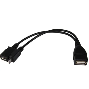 Adaptor OTG 2in 1 MicroUSB spliter Y 20 cm