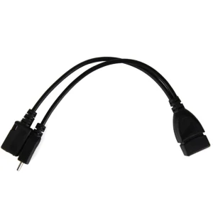Adaptor OTG 2in 1 MicroUSB spliter Y 20 cm - imagine 5