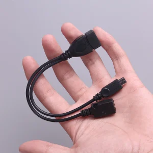 Adaptor OTG 2in 1 MicroUSB spliter Y 20 cm - imagine 6