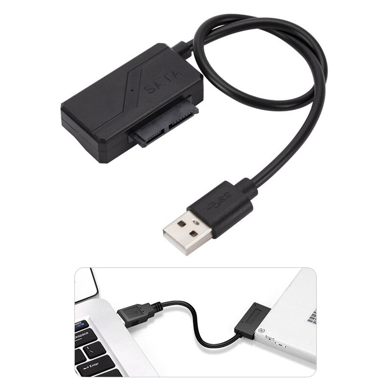 ADAPTOR USB CD DVD SATA 13 PINI LA USB 2.0 PENTRU PC LAPTOP NOTEBOOK