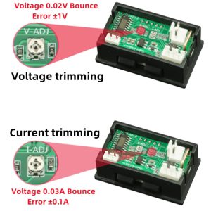 Display digital Voltmetru Ampermetru red blue senzor Temperatura 100v 10A - imagine 5