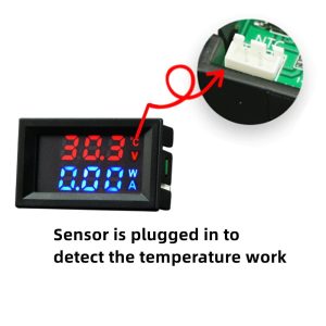 Display digital Voltmetru Ampermetru red blue senzor Temperatura 100v 10A - imagine 3