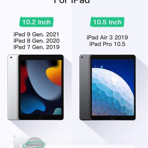 Husa cu tastatura iPad 2021(9th Gen)/iPad 2020(8th Gen)/ iPad 2019(7th Gen) 10.2 Inch iPad Air 3 iPad Pro 10,5 Ultra Slim - imagine 6