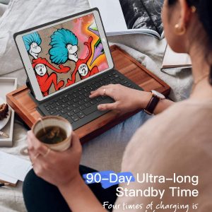 Husa cu tastatura iPad 2021(9th Gen)/iPad 2020(8th Gen)/ iPad 2019(7th Gen) 10.2 Inch iPad Air 3 iPad Pro 10,5 Ultra Slim - imagine 7